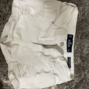 white distressed shorts